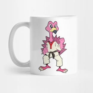 Comic Flamingo does Karate Mug